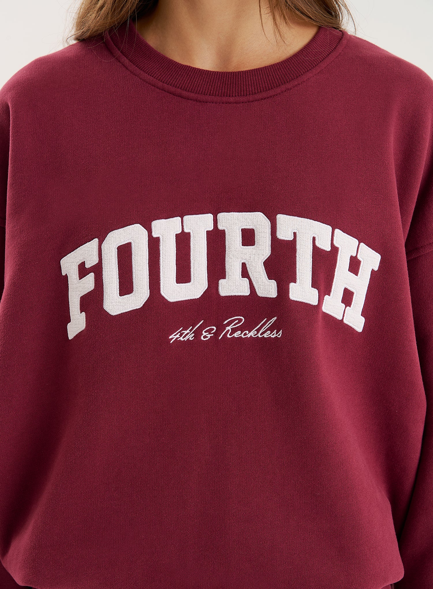 Burgundy Fourth Embroidered Branded Sweatshirt
